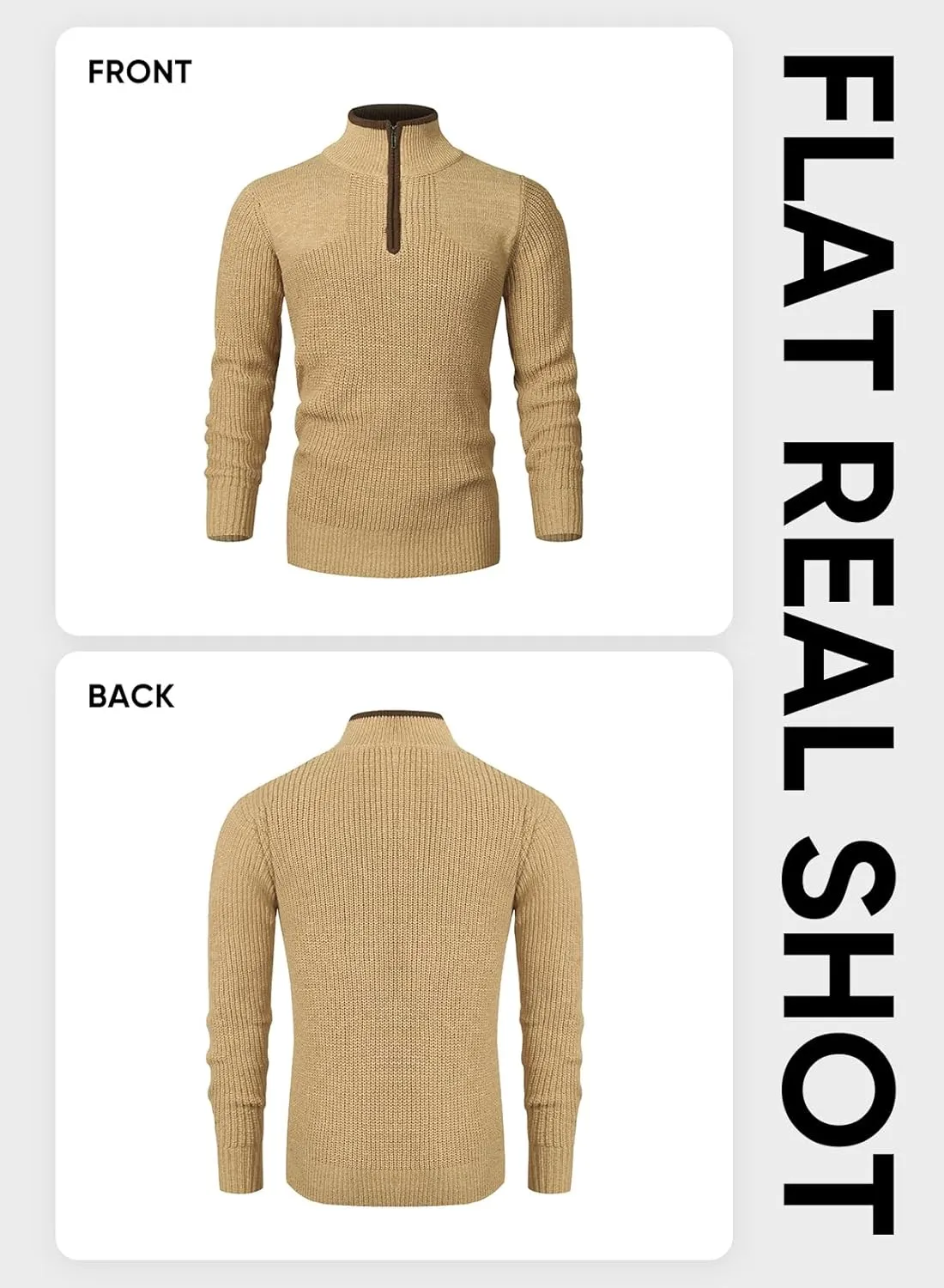 JMIERR Mens Quarter Zip Sweater Lightweight Mock Neck Casual Long Sleeve Knitted Solid Pullover Sweaters