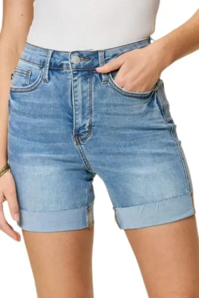 Judy Blue Cuffed Tummy Control Denim Shorts