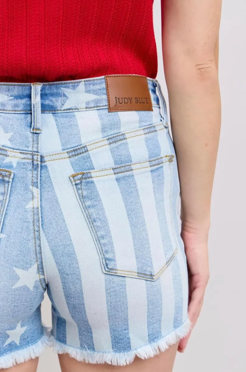 Judy Blue Stars and Stripes Denim Shorts