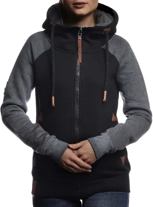 Leif Nelson women's Jacket Hooded Hoodie oversize Full-Zip Sweatshirt Sweater Pullover Longsleeve Long Sleeve Casual LN10255