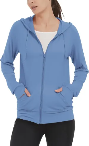 LETAOTAO Womens' Lightweight Zip Up Hoodies Stretch Thin Summer Jackets For Women