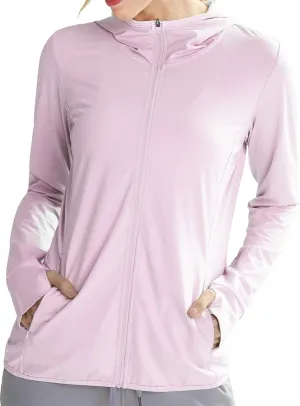 Libin Women's Sun Shirts Full Zip UPF 50  Sun Protection Hoodie Jacket Long Sleeve Hiking Outdoor Performance with Pockets