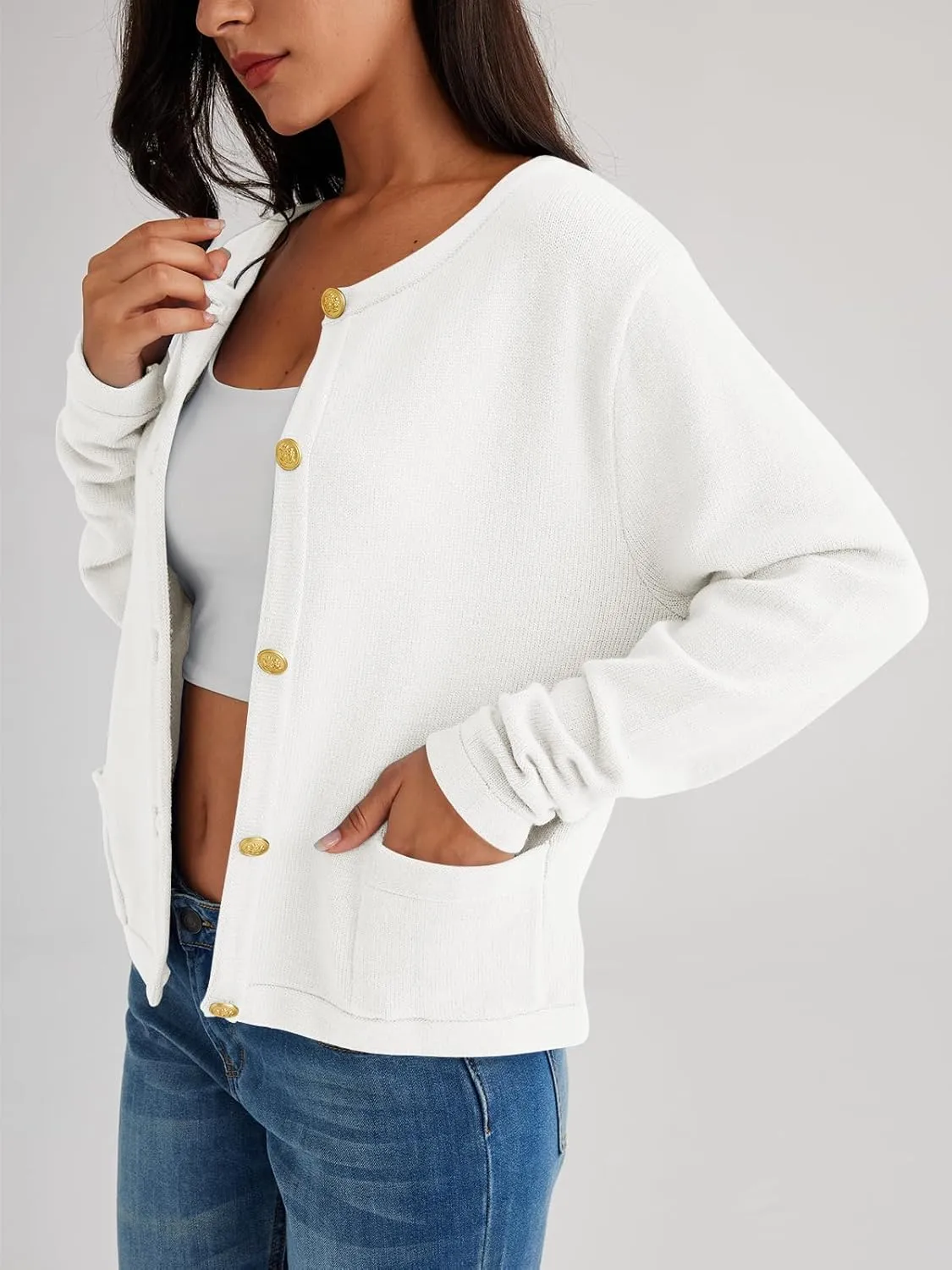 LILLUSORY Women's Cardigan Sweaters 2025 Fall Oufits Clothes Fashion Trendy Long Sleeve Tops Casual Knit Jackets