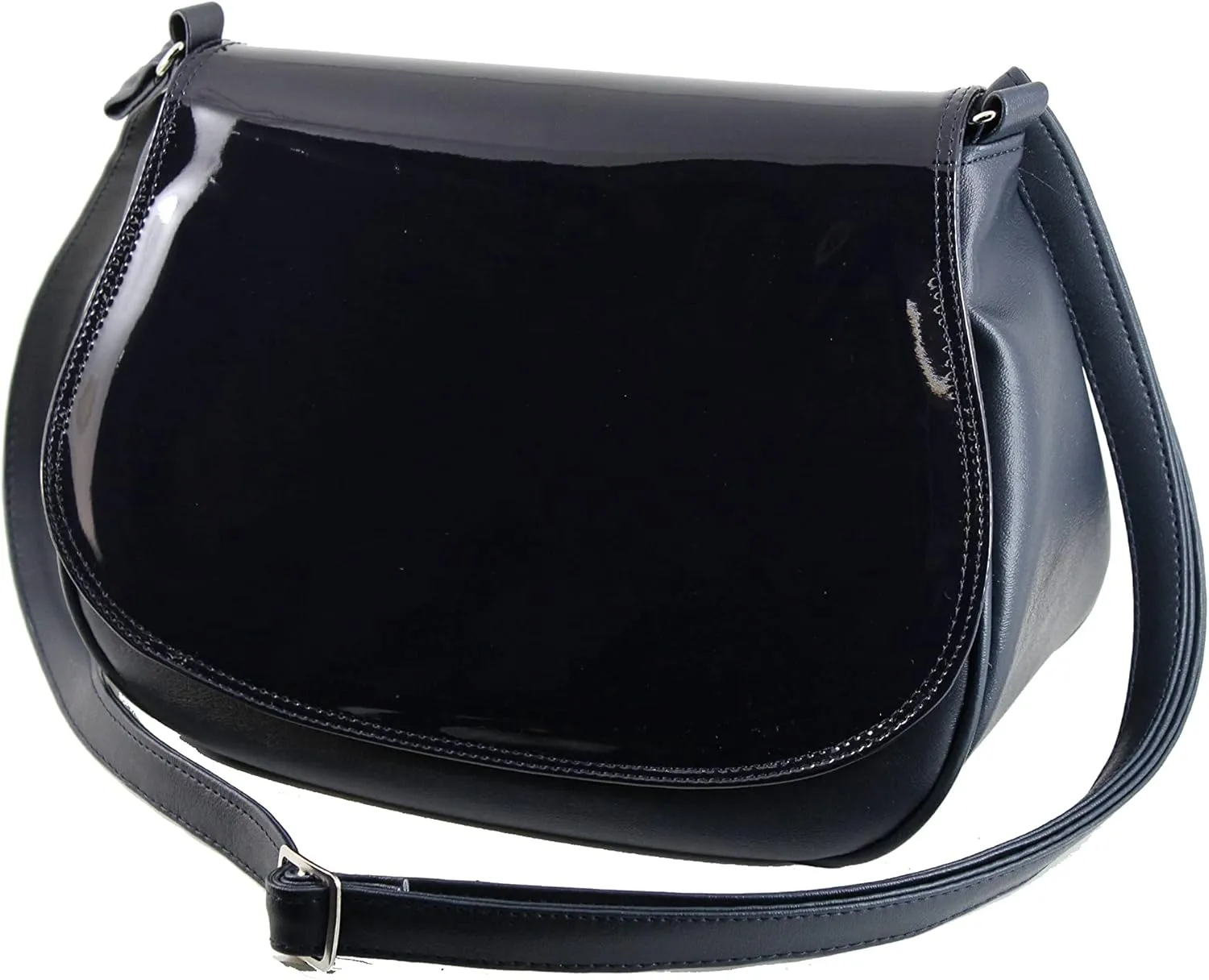 LONI Shoulder Bags for Women Purse Handbag Crossbody Everyday Saddle Bag Medium Patent/Pu Leather