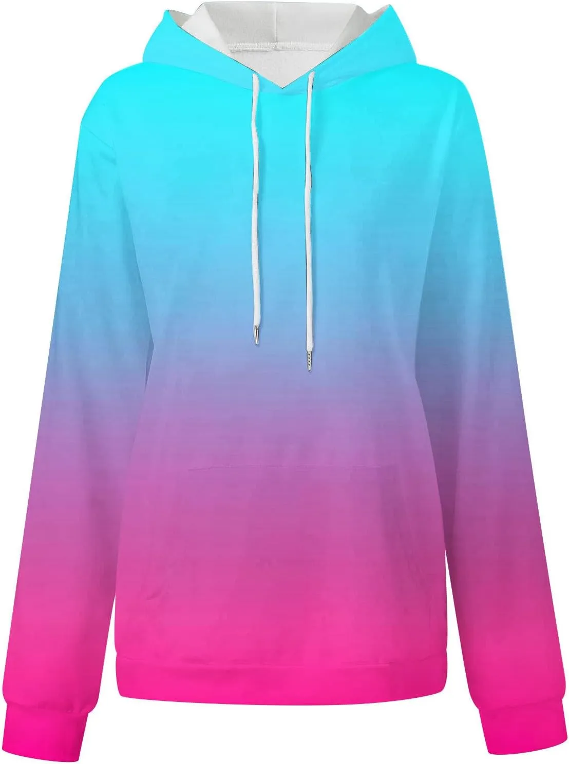 LRMQS Womens Fall Fashion 2024 Trendy Oversized Hoodie Sweatshirts Gradient Color Casual Drawstring Hoodies Pullover Clothes