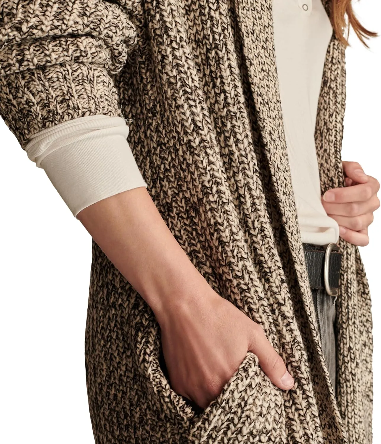 Lucky Brand Women's Marled Sweater Coatigan