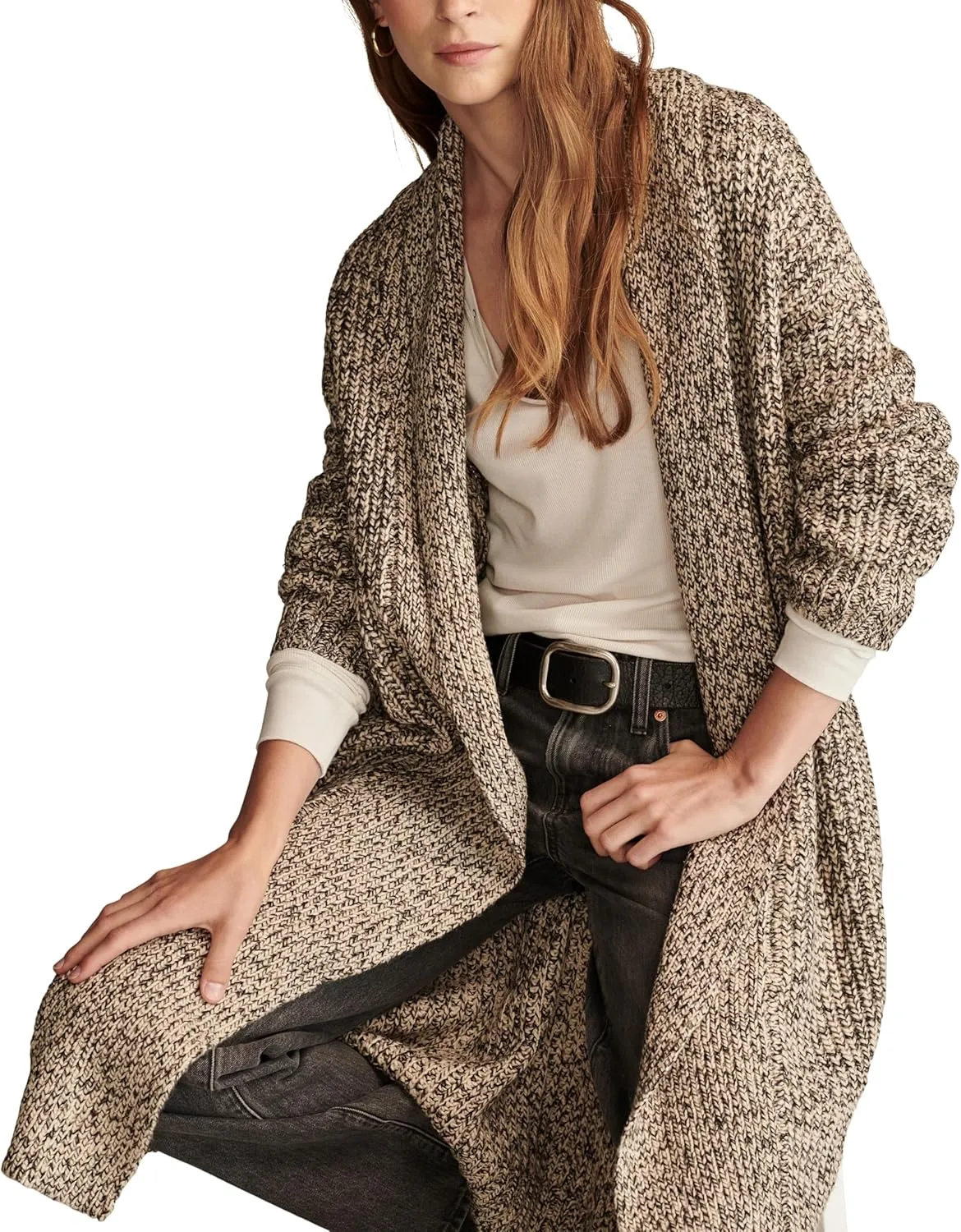 Lucky Brand Women's Marled Sweater Coatigan