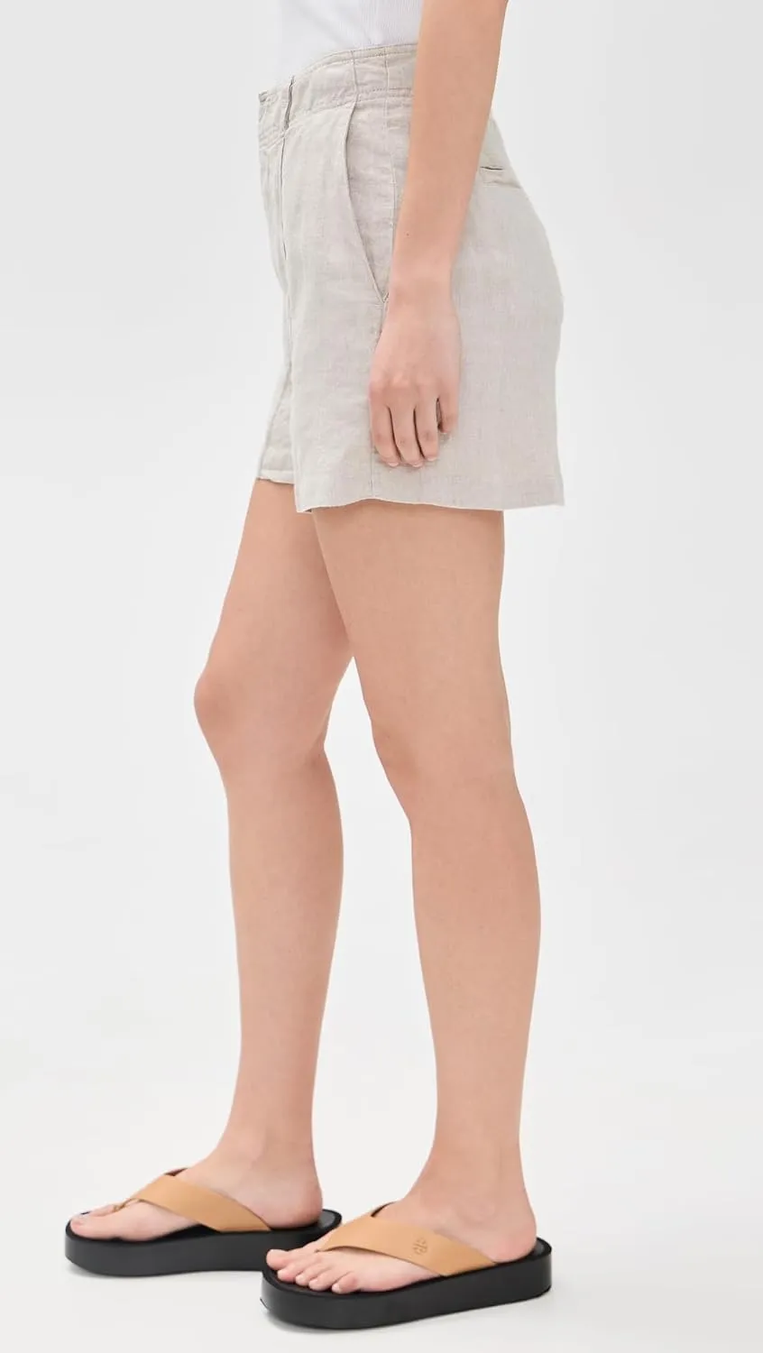 Madewell Women's Pintucked Shorts in 100% Linen