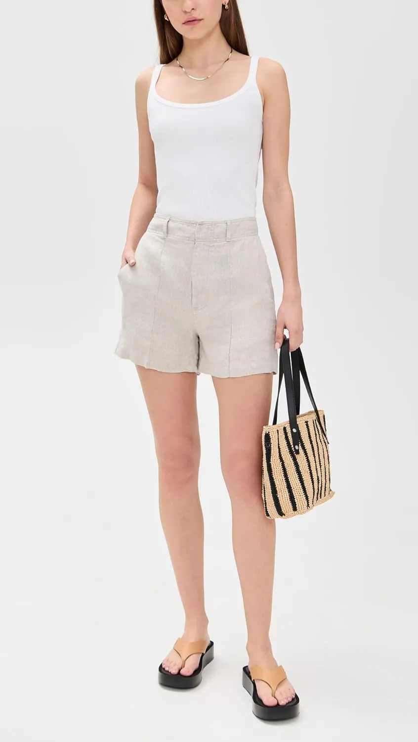 Madewell Women's Pintucked Shorts in 100% Linen