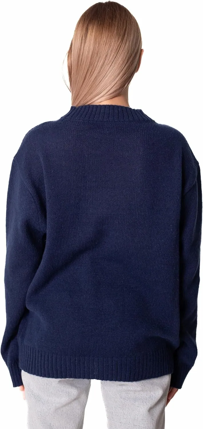 Madore Blue Soft Oversized American Flag Sweater Women 4th of July 2024 USA Outfits Plus Fourth