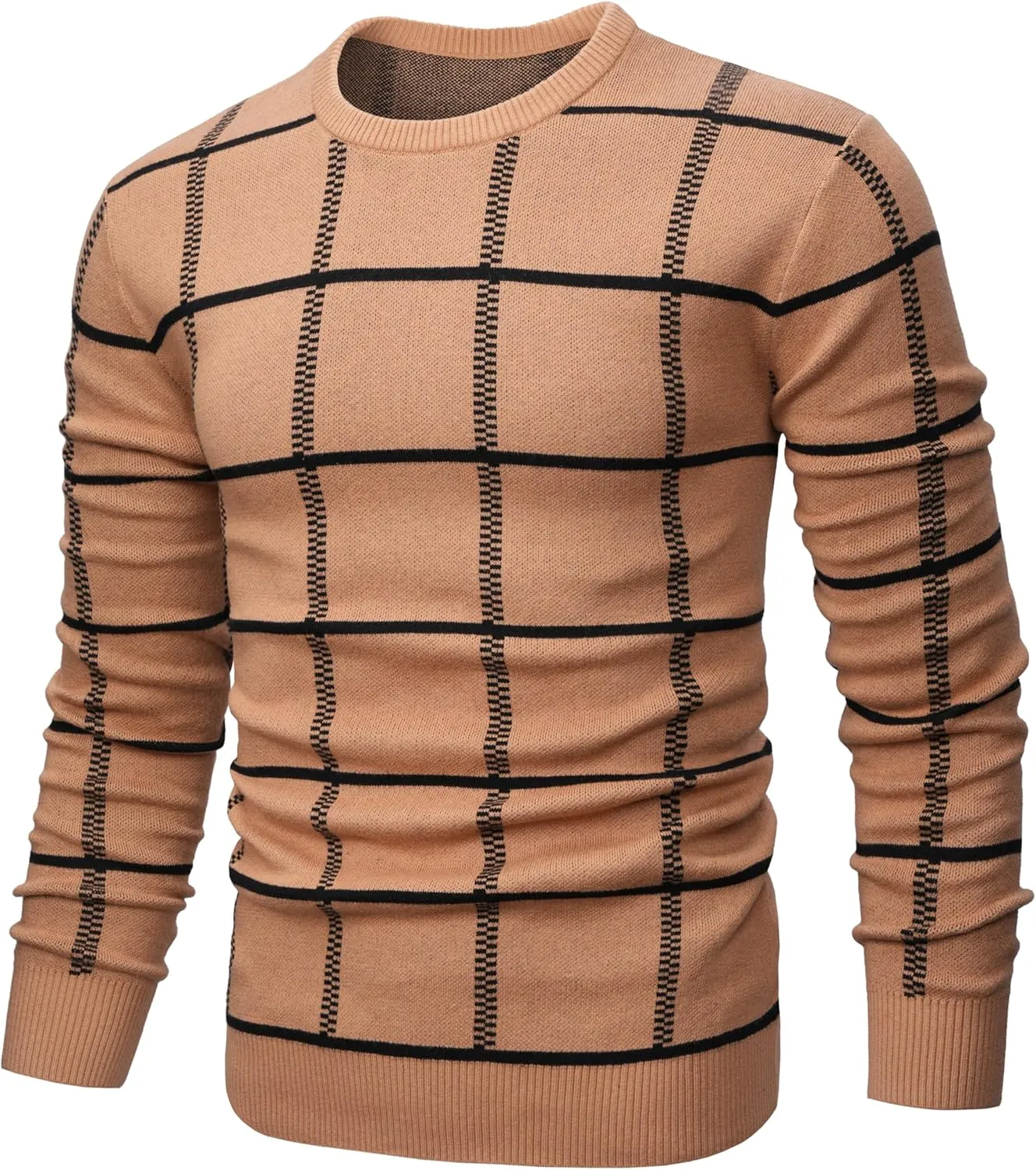 MAGNIVIT Men's Basic Designed Knitted Sweaters Cotton Soft Crewneck Fall Winter Sweaters