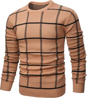 MAGNIVIT Men's Basic Designed Knitted Sweaters Cotton Soft Crewneck Fall Winter Sweaters