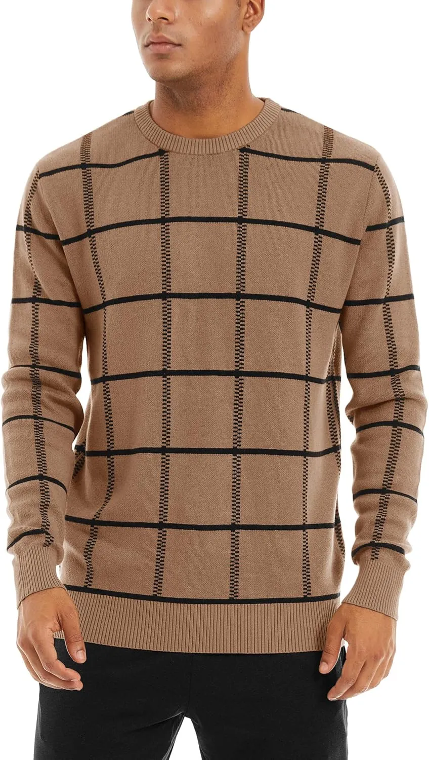 MAGNIVIT Men's Basic Designed Knitted Sweaters Cotton Soft Crewneck Fall Winter Sweaters