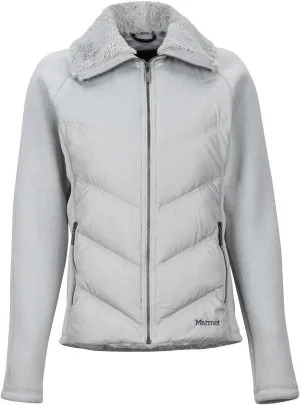 MARMOT Women's Thea Jacket - 700-Fill Down Insulated Hybrid with Fleece Sleeves Faux Fur Collar