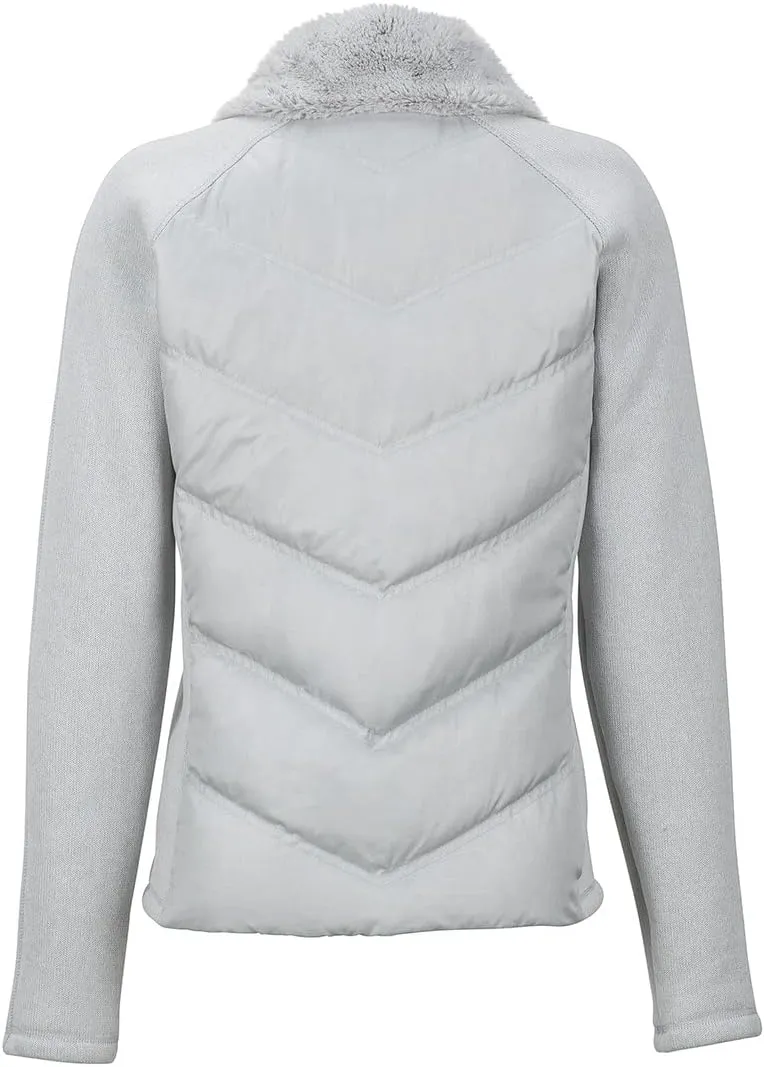 MARMOT Women's Thea Jacket - 700-Fill Down Insulated Hybrid with Fleece Sleeves Faux Fur Collar
