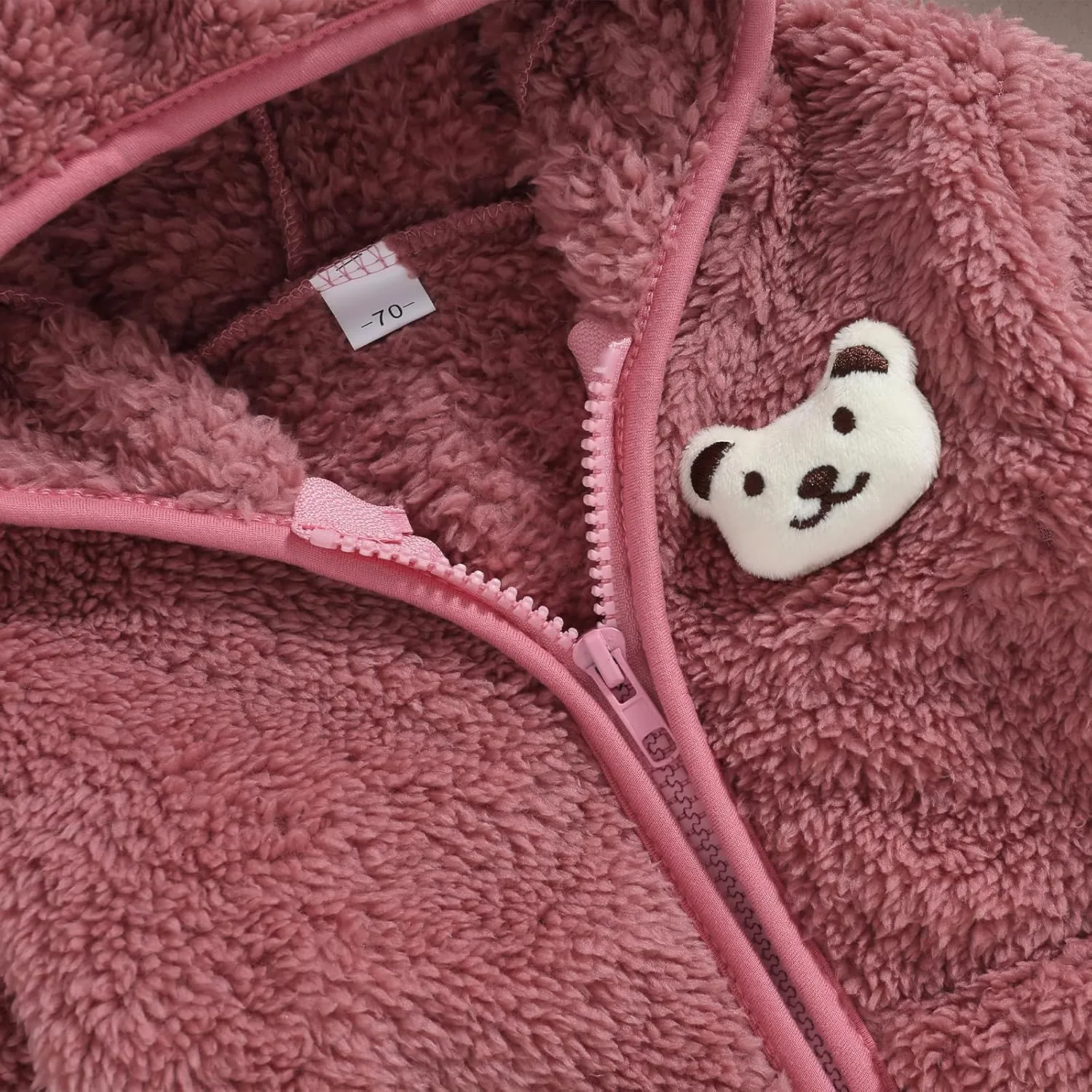 Meiweileya Baby Girl Boy Fleece Zip Up Hoodie Bear Ears Fuzzy Jacket Hooded Teddy Coat Winter Shacket Warm Outwear Cardigan