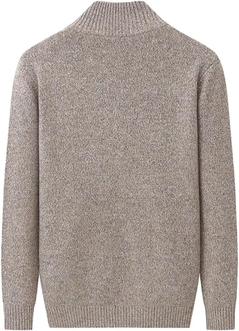 Men's 100% Solid Cashmere Zipper Knitted Cardigan Men's Sweater Coat