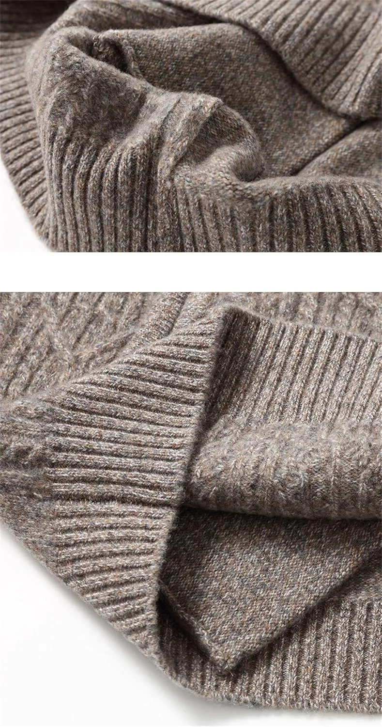 Men's 100% Solid Cashmere Zipper Knitted Cardigan Men's Sweater Coat