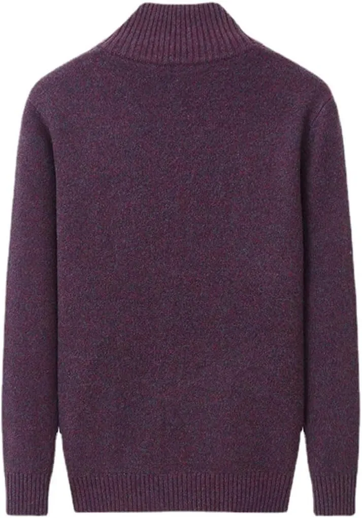 Men's 100% Solid Cashmere Zipper Knitted Cardigan Men's Sweater Coat