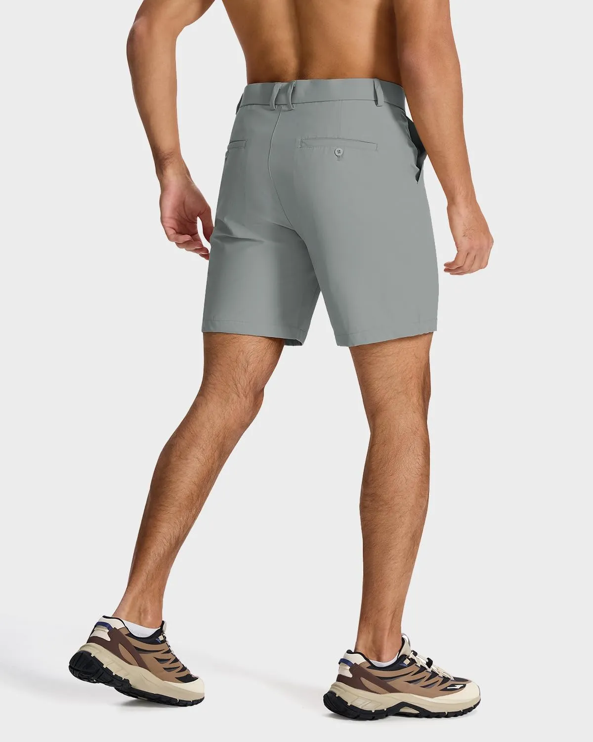 Men's Classic Fit 7/11 Inch Golf Shorts Lightweight Long Stretch Hiking Short with 4 Pockets for Casual Work