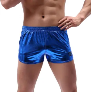 Men's Fashion Hot Stamping Leather Underwear Low Rise Home Performance Men Boxer Briefs