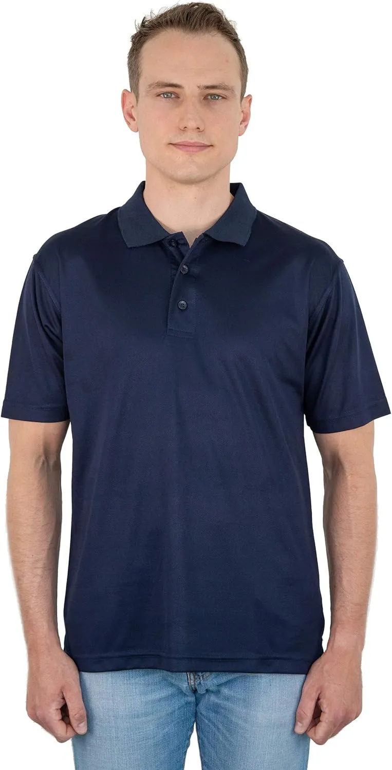 Men's Polo Shirt  Performance Quick Dry Short Sleeve Lightweight Regular Fit Classic Pique Casual Collared Top