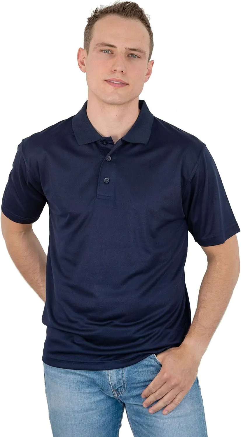 Men's Polo Shirt  Performance Quick Dry Short Sleeve Lightweight Regular Fit Classic Pique Casual Collared Top