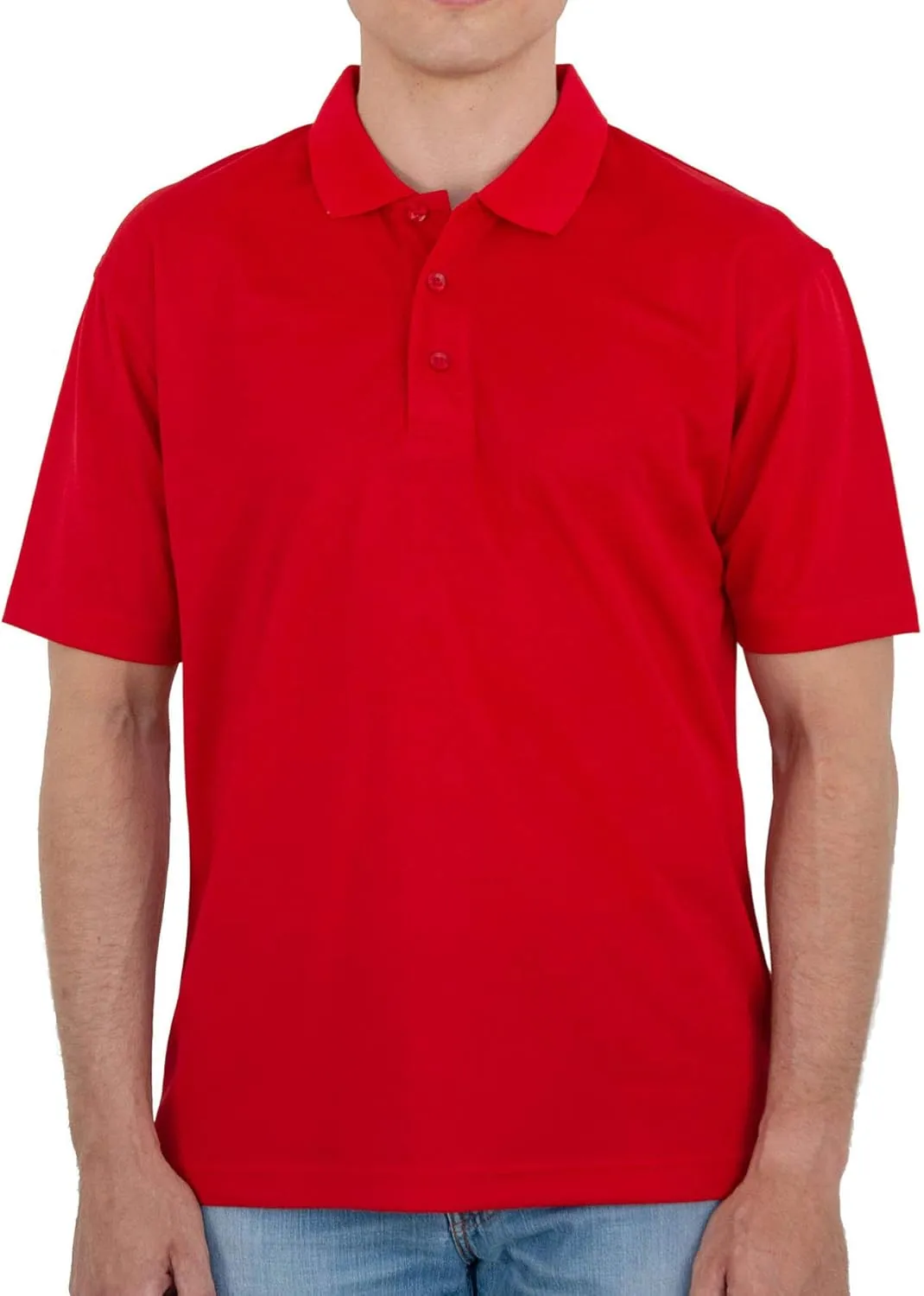 Men's Polo Shirt  Performance Quick Dry Short Sleeve Lightweight Regular Fit Classic Pique Casual Collared Top