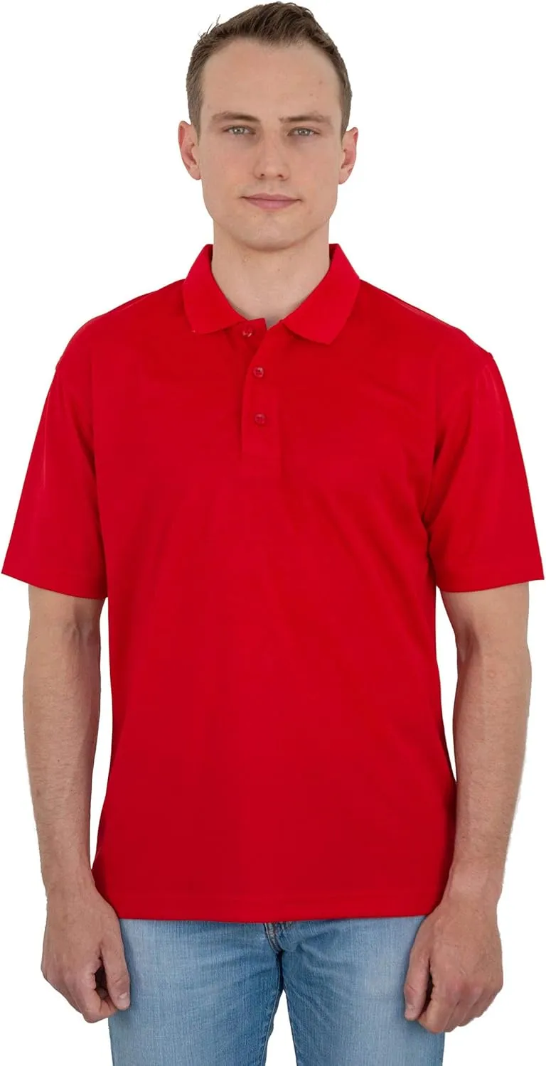 Men's Polo Shirt  Performance Quick Dry Short Sleeve Lightweight Regular Fit Classic Pique Casual Collared Top