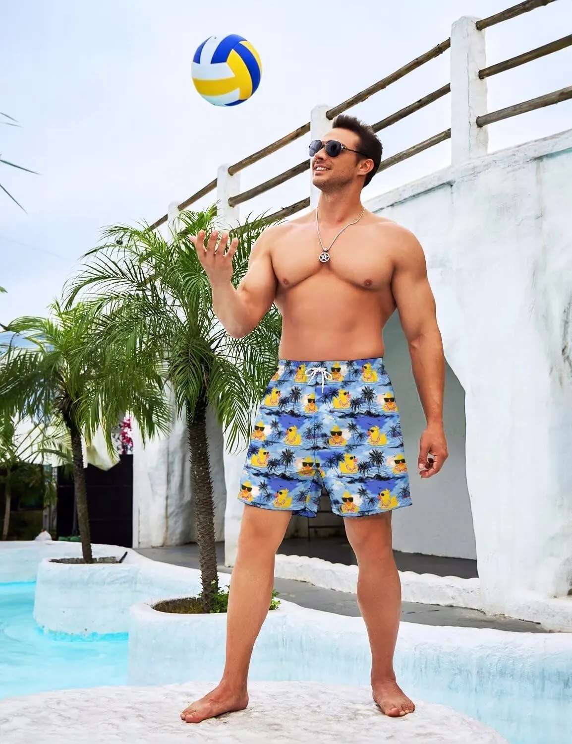 Mens Swim Trunks with Compression Liner 2 in 1 Quick-Dry Swim Shorts Men Board Shorts Swimwear for Swimming Beach