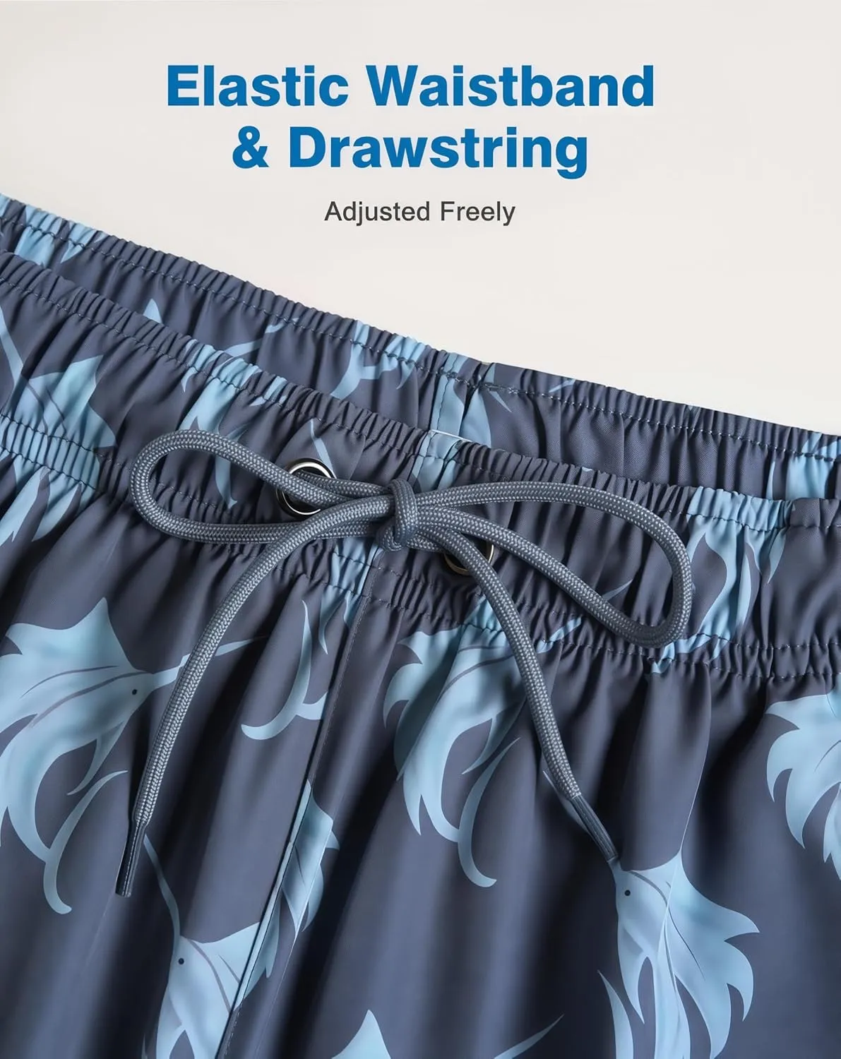 Mens Swim Trunks with Compression Liner 5" Stretch Beach Shorts 2 in 1 Quick Dry with Zipper Pockets Board Shorts
