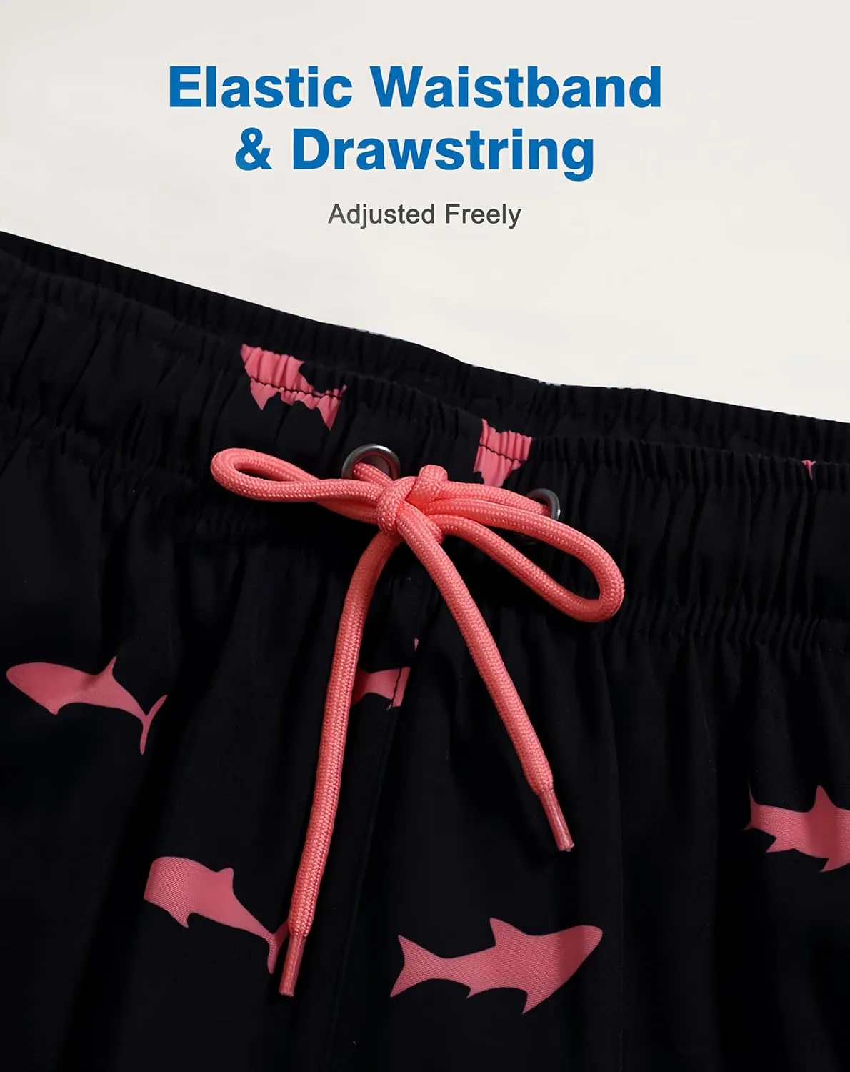 Mens Swim Trunks with Compression Liner 5" Stretch Beach Shorts 2 in 1 Quick Dry with Zipper Pockets Board Shorts