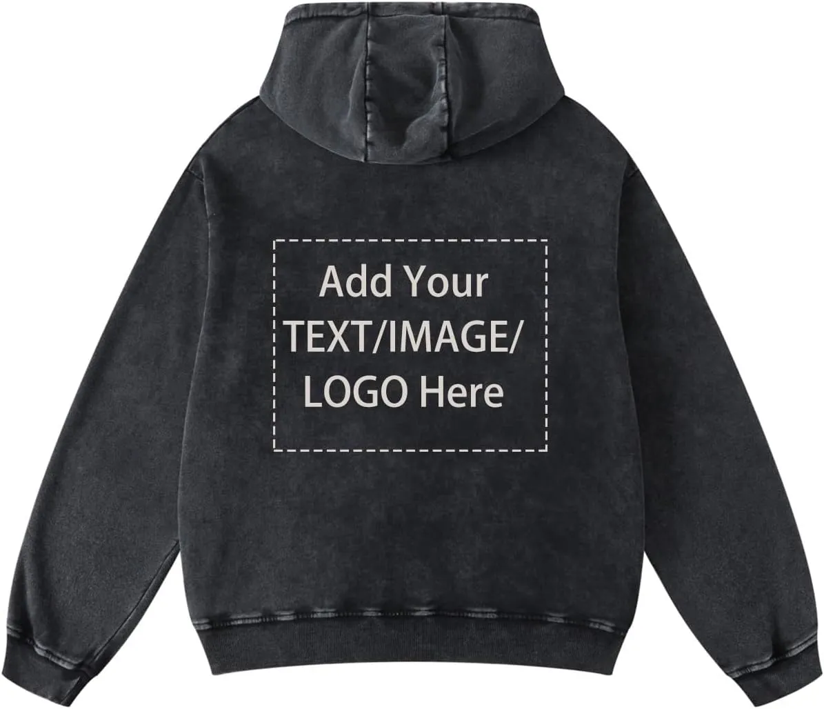 MGL&QQJ Custom Mens Hoodie Vintage Casual Streetwear Overasized Hoodies Unisex Pullover Acid Wash Hooded Sweatshirt D0211