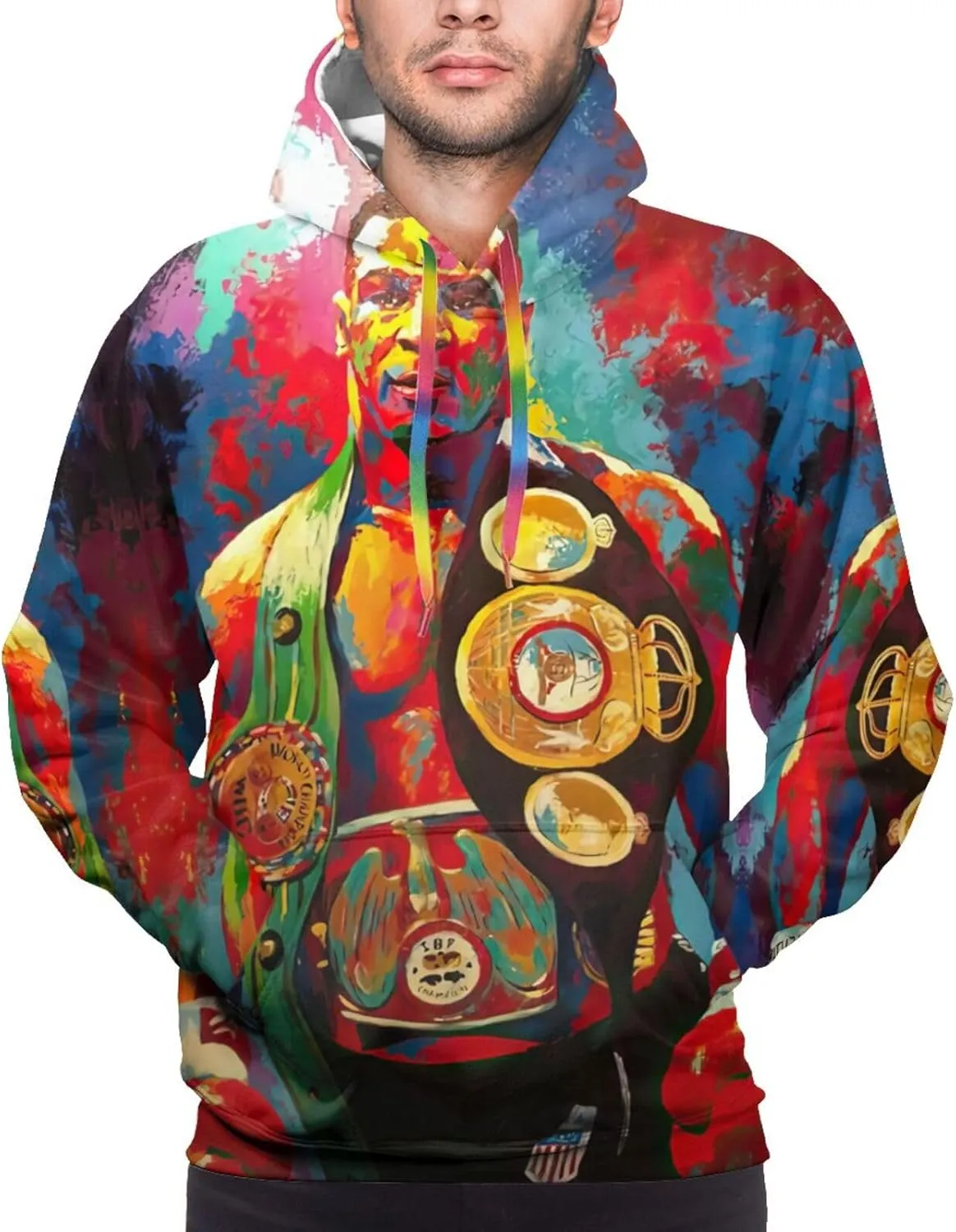 Mike Boxer Tyson World Heavyweight Champion Hoodie Men Sweatshirts Trendy Pullover Hooded Fashion Sweatshirt With Kanga Pockets For Teens Men Youth Small Black
