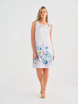 Misty Blossom Linen Dress