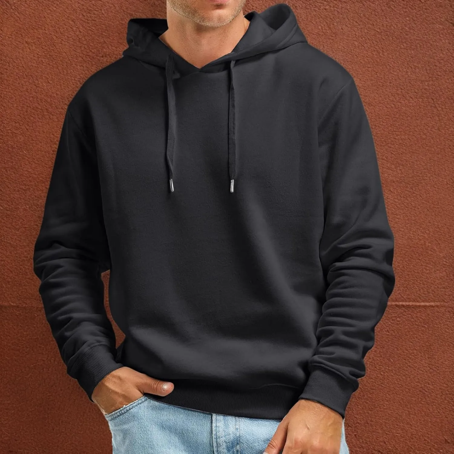 Mmoneyake Men's Short Sleeve Hoodies Lightweight Pullover Sweatshirts Gym Workout Athletic Shirt Solid Hoodies with Pockets