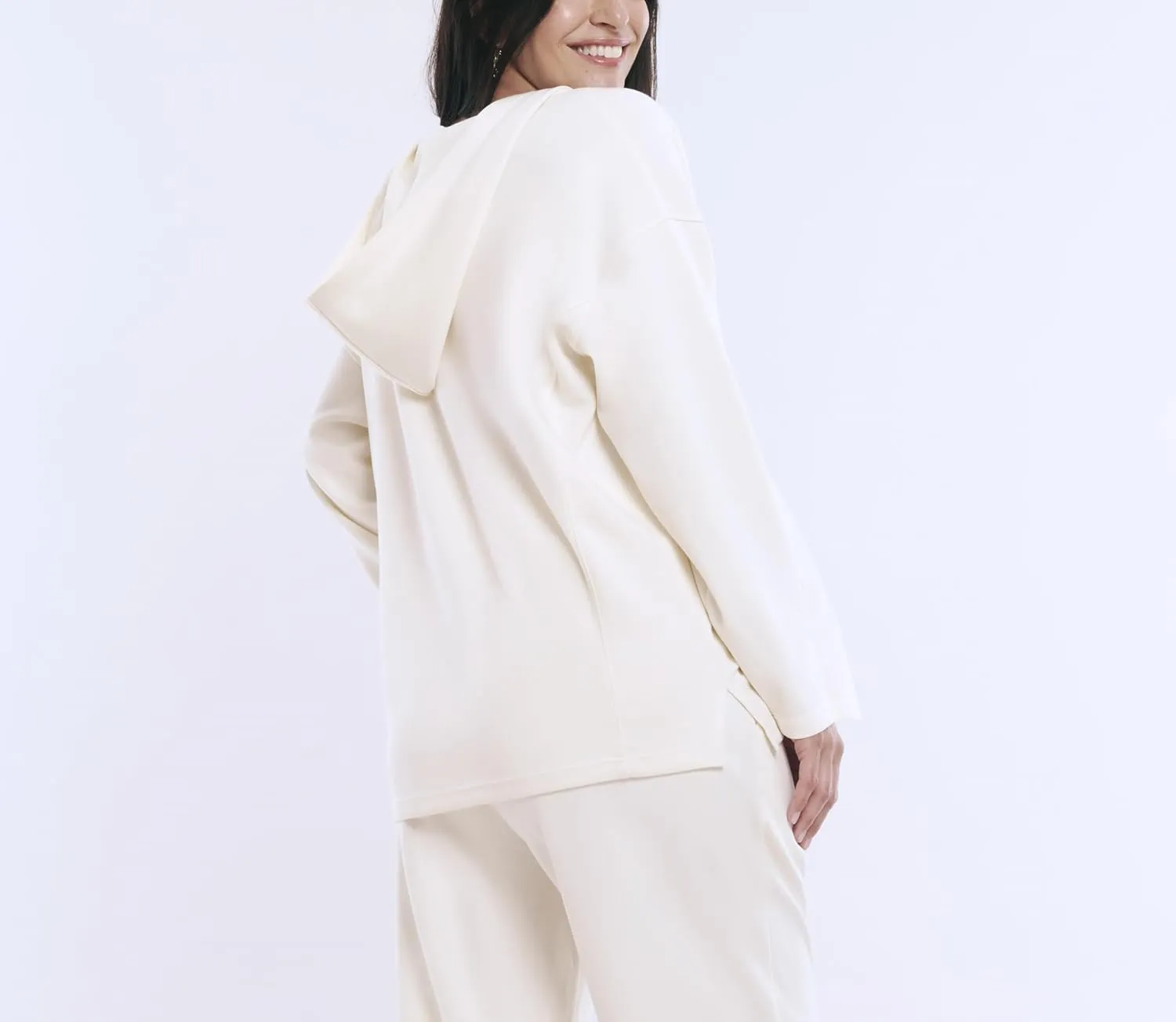 Motherhood Maternity Women's Long Sleeve V-Neck Scuba Pullover Nursing Hoodie