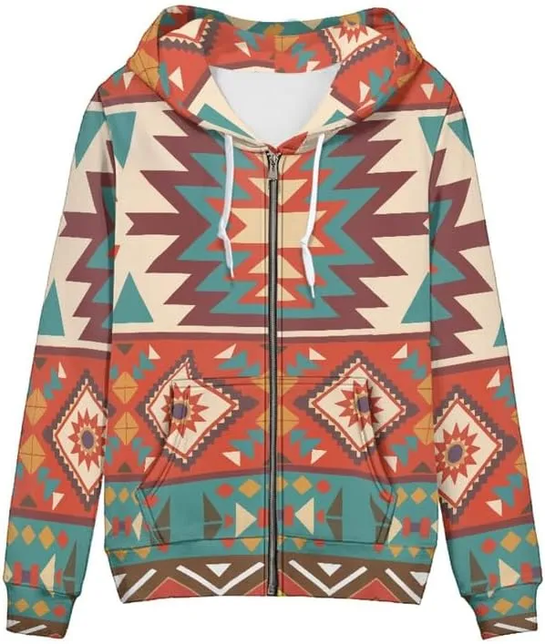 Musical Notes Women's Zip Up Hoodies Cute Pig Casual Comfy Pullover Boho Mandala Dragonfly Long Sleeve Sweatshirt
