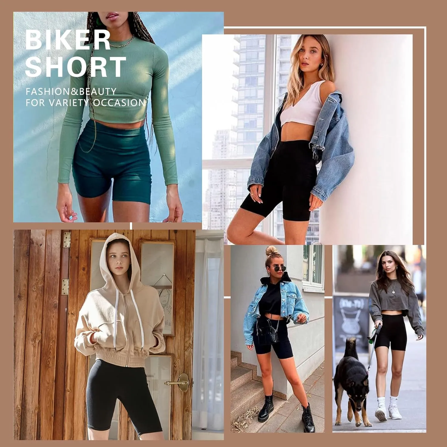 Natural Feelings Buttercloud 4 Pack Biker Shorts for Women-8" High Waist Tummy Control Workout Shorts Athletic Gym Yoga Pants