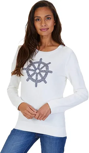 Nautica Women's Anchor Intarsia Pullover Sweater