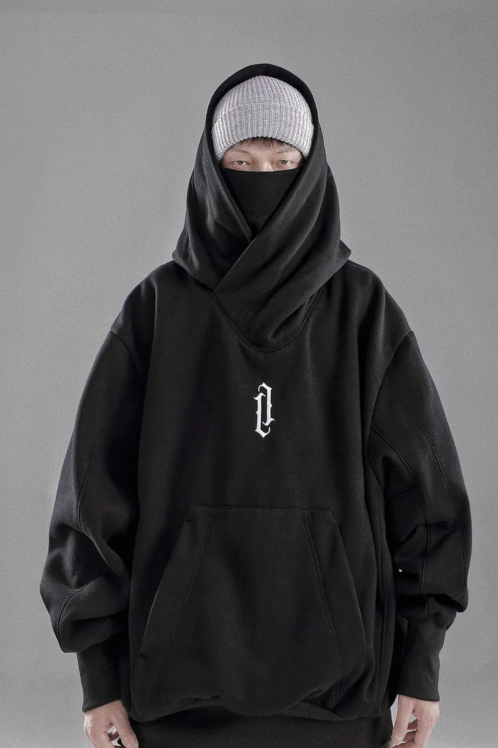 Niepce Inc Streetwear Men's Oversized Heavyweight Hoodie with Neck Gaiter