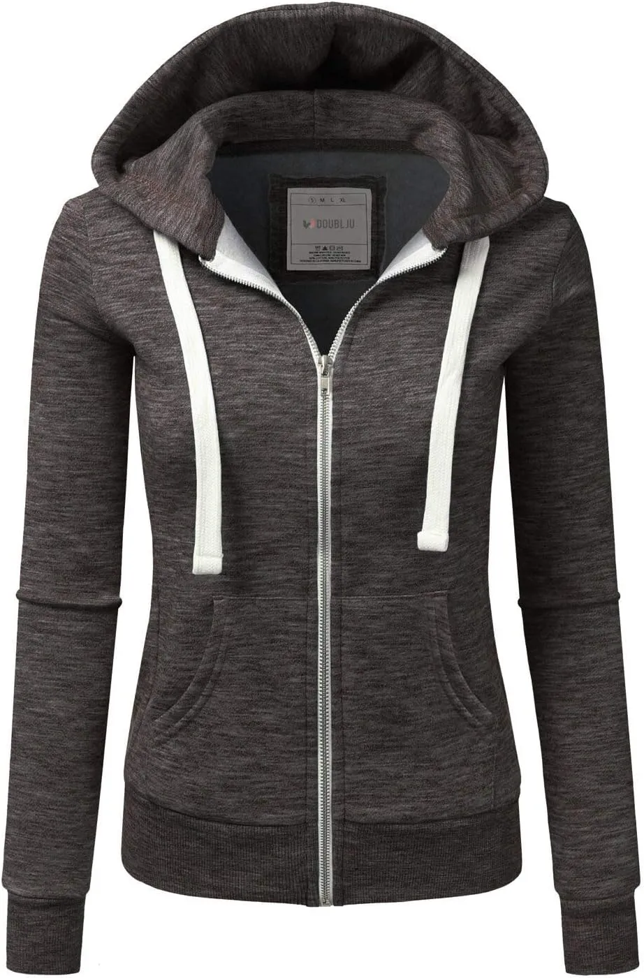 NINEXIS Womens Long Sleeve Zip Up Hoodie Top Color Block Basic Casual Hooded Sweatshirt