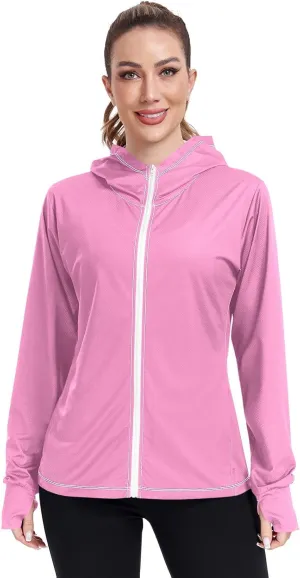 ODAWA Womens Upf Hoodie Wisteria Women's Hoodie Rash Guard Long Sleeve Spf 50 Quick Dry Cooling Shirts