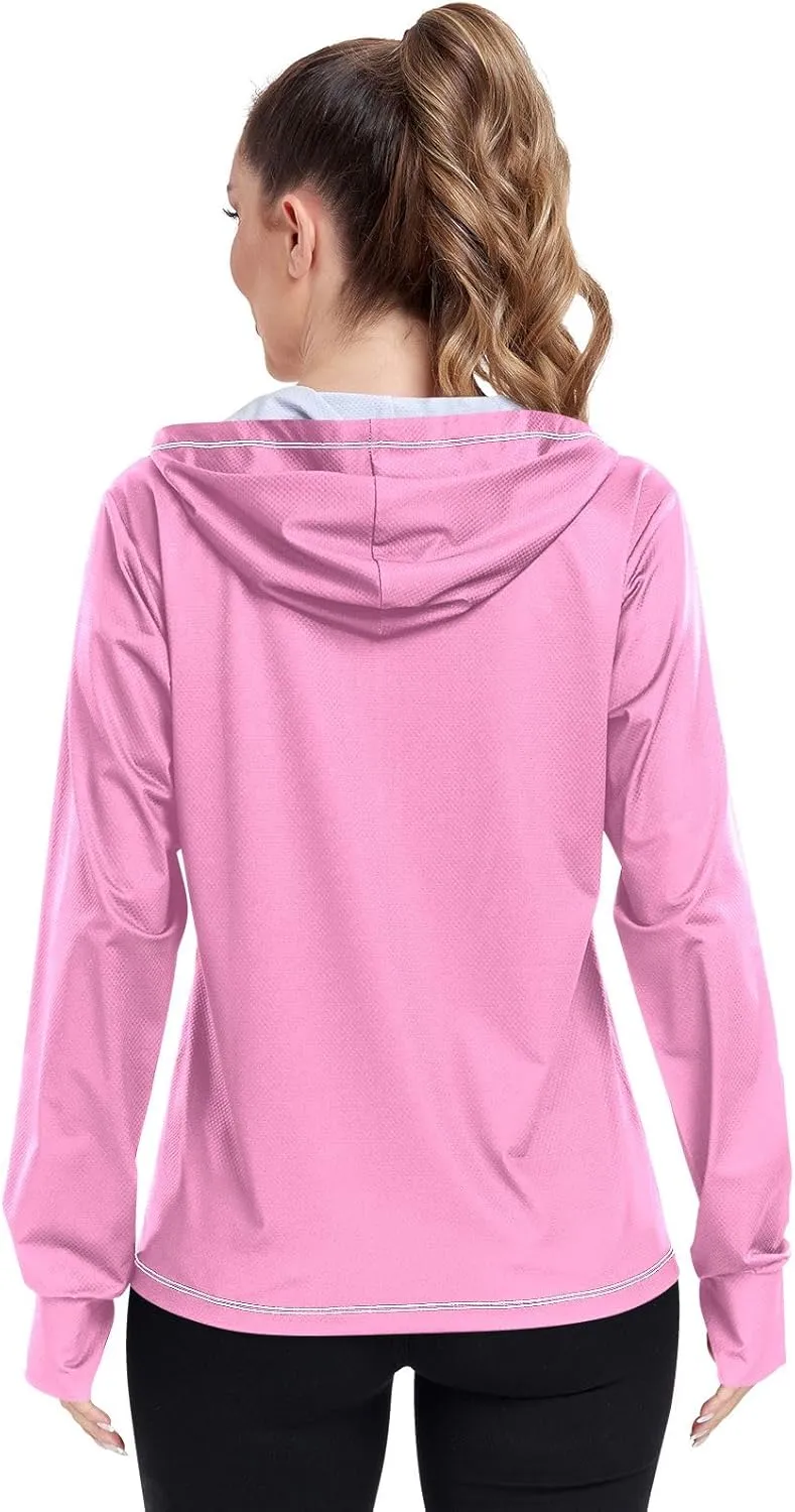 ODAWA Womens Upf Hoodie Wisteria Women's Hoodie Rash Guard Long Sleeve Spf 50 Quick Dry Cooling Shirts