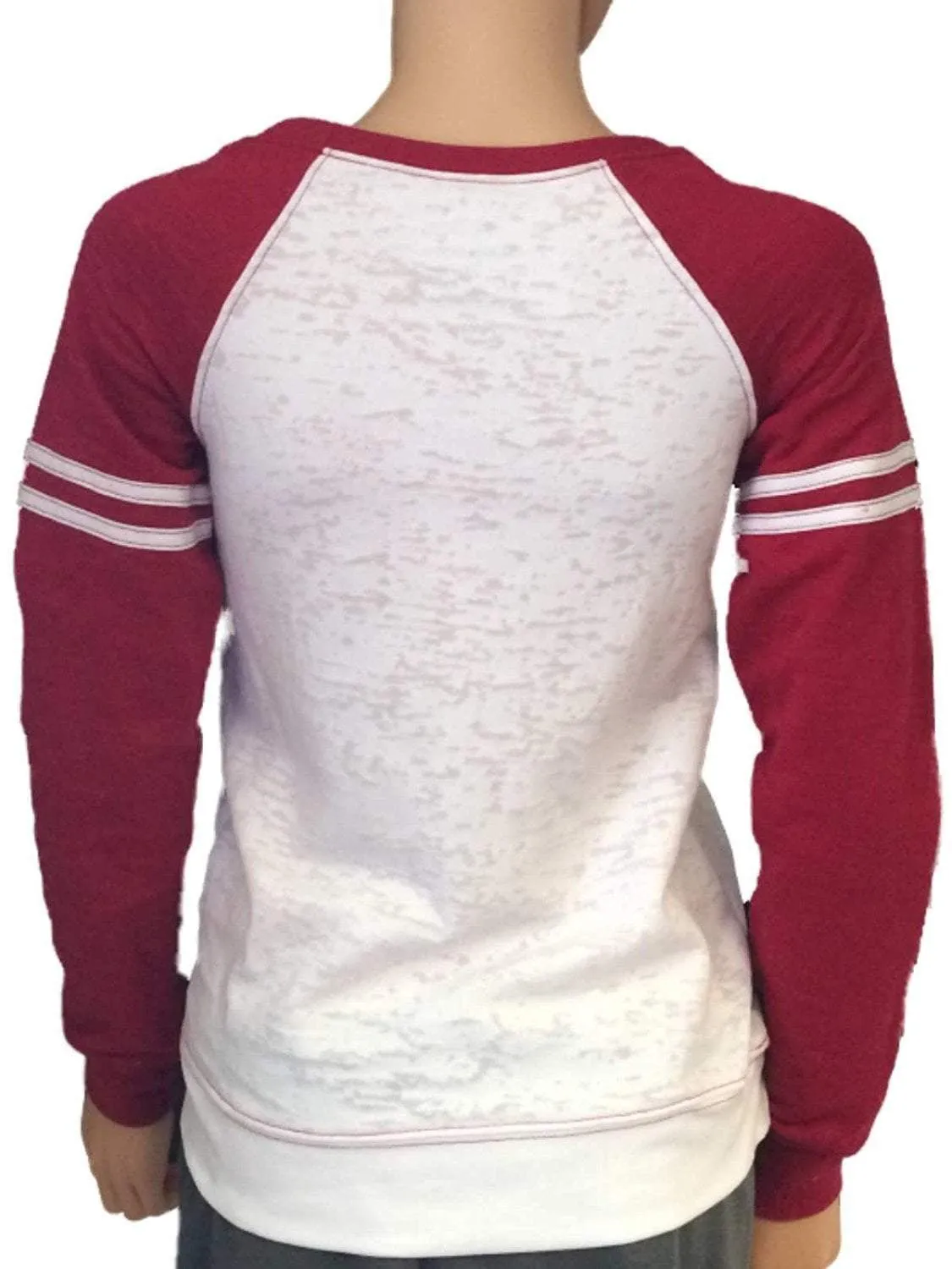 Oklahoma Sooners Blue 84 Women White Red Pullover Sweatshirt