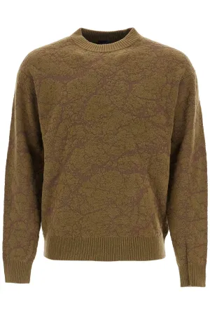 olive green wool sweater with round neck for men 50523579 OPEN GREEN