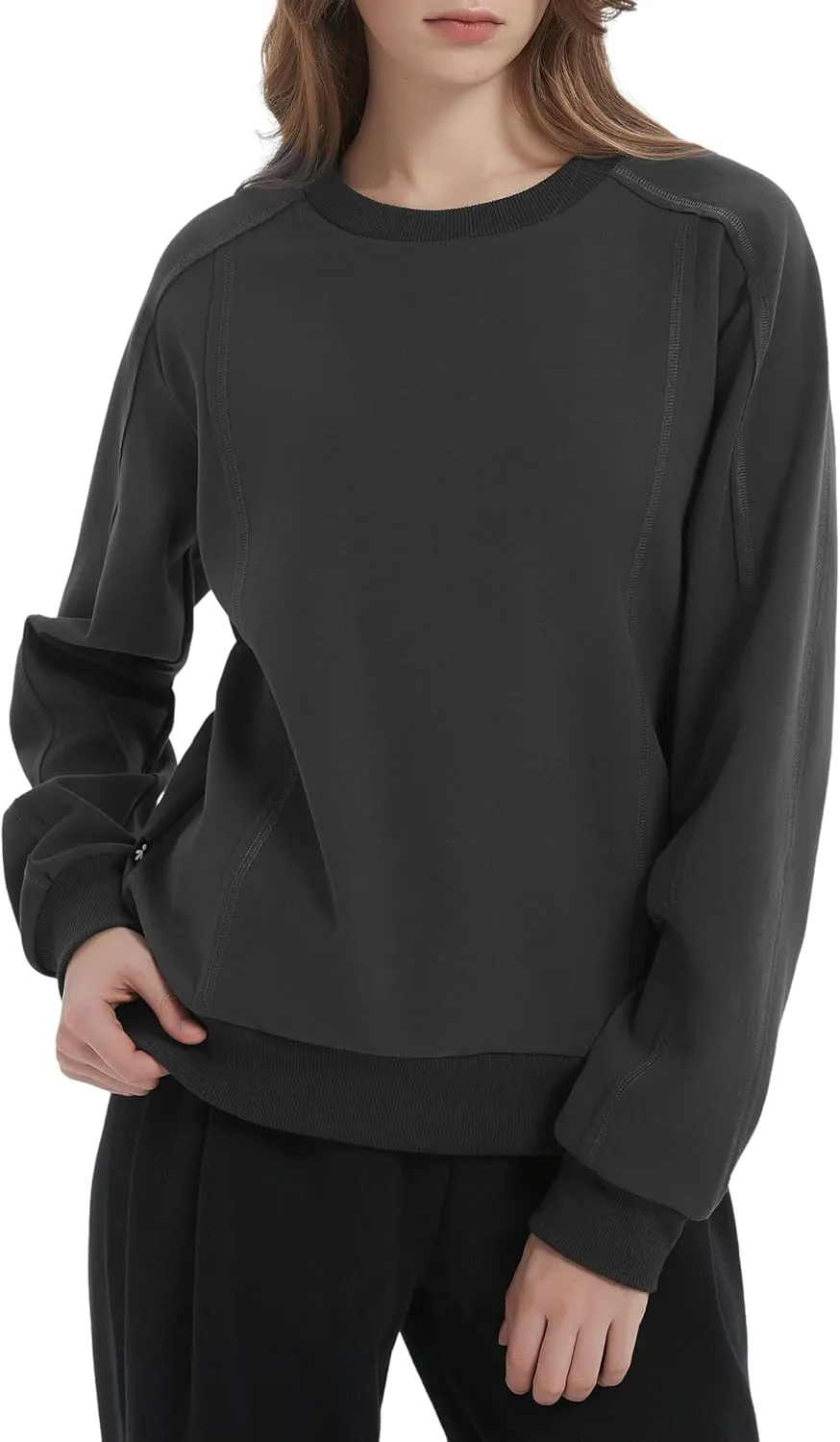 Orolay Women's Casual Crewneck Sweatshirts Long Sleeve Pullover Tops Fashion Oversized Fall Clothes