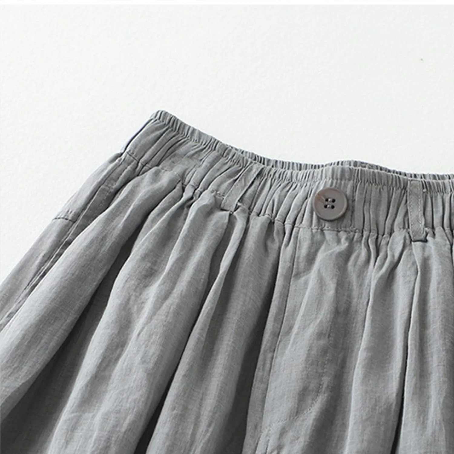 Palazzo Pants for Women Casual Elastic Waist Linen Pants High Waisted Summer Lounge Trousers Beach Vacation Outfits
