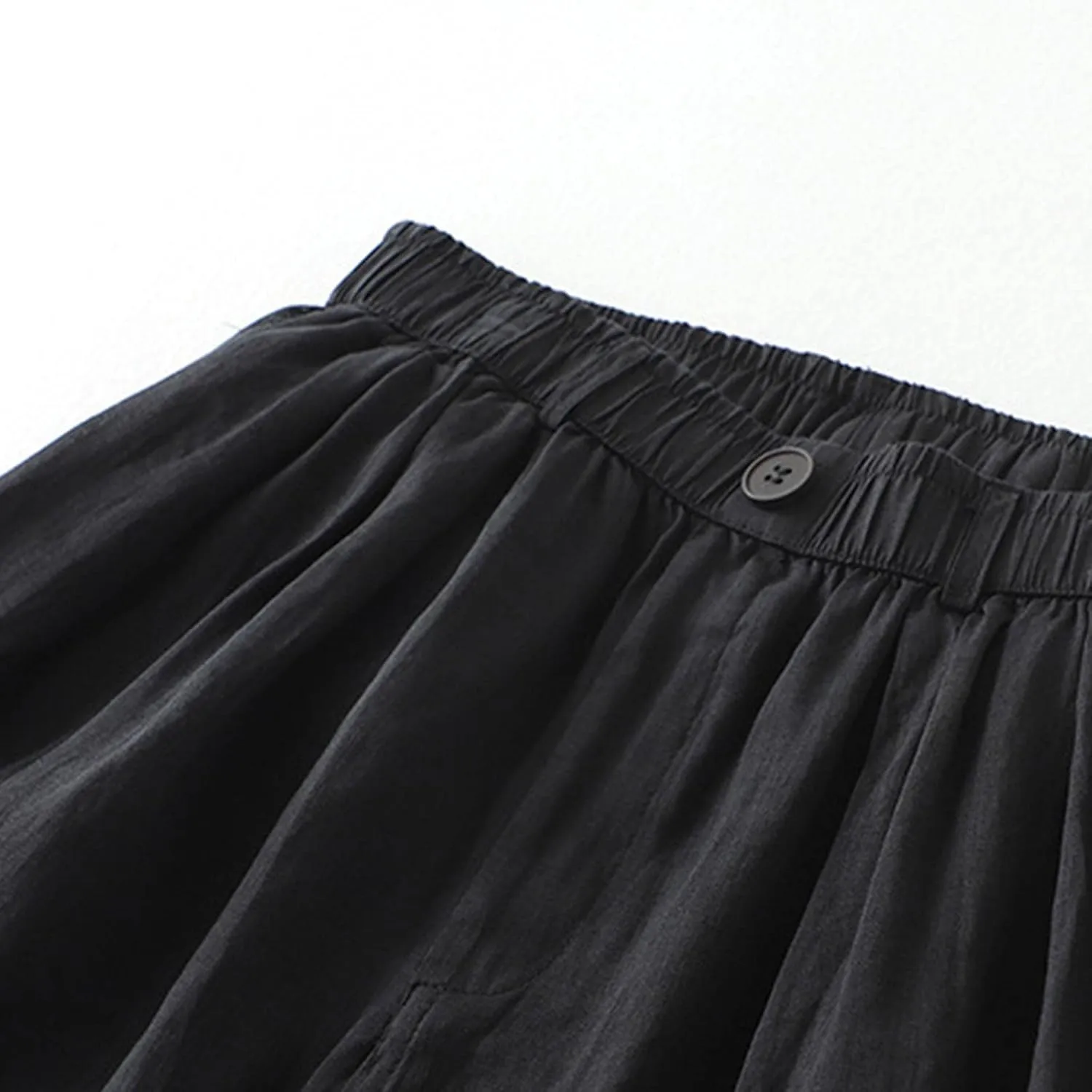 Palazzo Pants for Women Casual Elastic Waist Linen Pants High Waisted Summer Lounge Trousers Beach Vacation Outfits