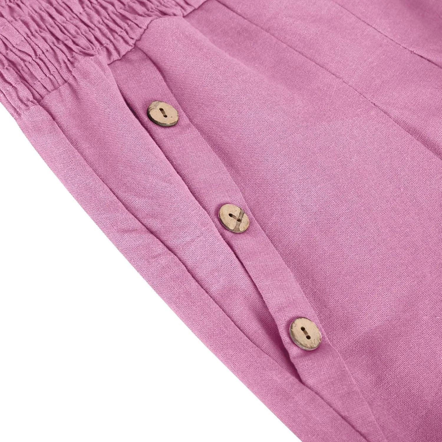 Palazzo Pants for Women Casual Wide Leg Linen Trousers High Waisted Elastic Waist Lightweight Beach Summer Pants